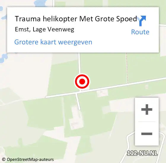 Locatie op kaart van de 112 melding: Trauma helikopter Met Grote Spoed Naar Emst, Lage Veenweg op 29 november 2023 10:13