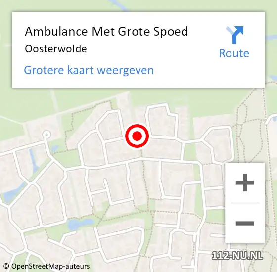 Locatie op kaart van de 112 melding: Ambulance Met Grote Spoed Naar Oosterwolde op 29 november 2023 11:32