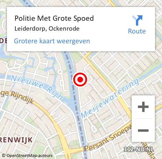 Locatie op kaart van de 112 melding: Politie Met Grote Spoed Naar Leiderdorp, Ockenrode op 29 november 2023 12:00