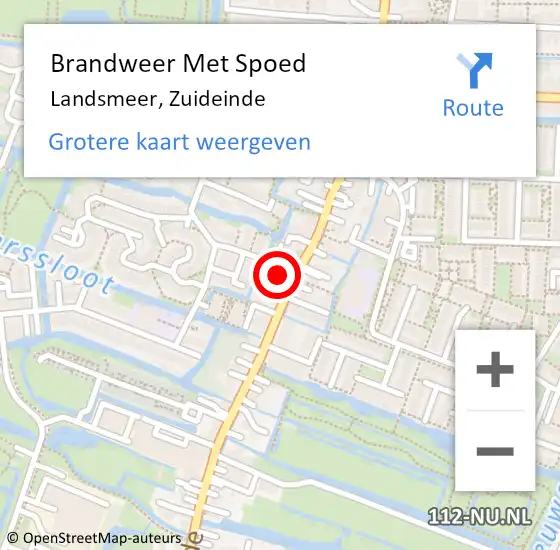 Locatie op kaart van de 112 melding: Brandweer Met Spoed Naar Landsmeer, Zuideinde op 29 november 2023 12:09