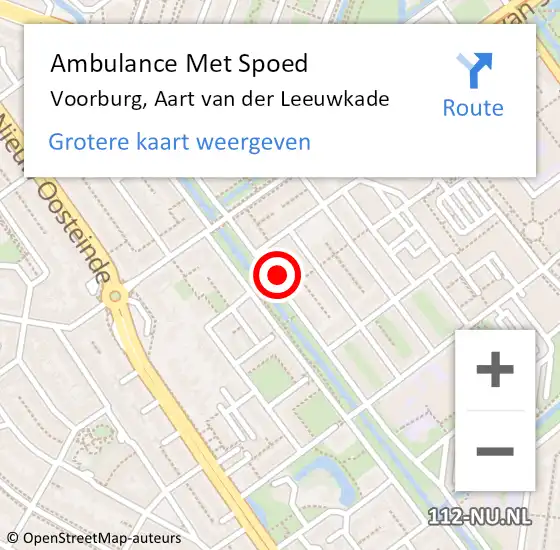 Locatie op kaart van de 112 melding: Ambulance Met Spoed Naar Voorburg, Aart van der Leeuwkade op 29 november 2023 12:27