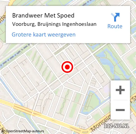 Locatie op kaart van de 112 melding: Brandweer Met Spoed Naar Voorburg, Bruijnings Ingenhoeslaan op 29 november 2023 12:44