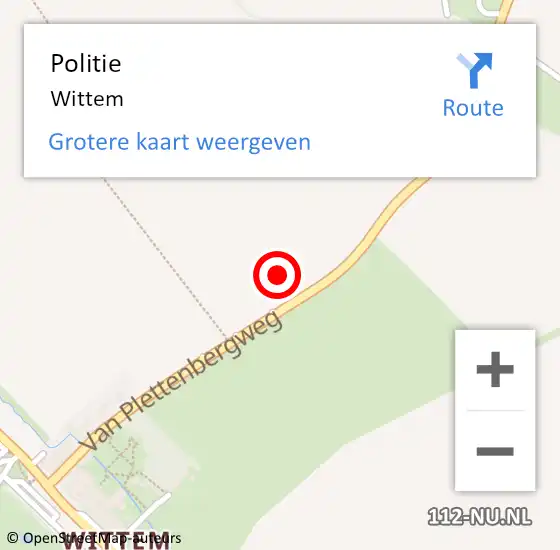 Locatie op kaart van de 112 melding: Politie Wittem op 29 november 2023 15:09