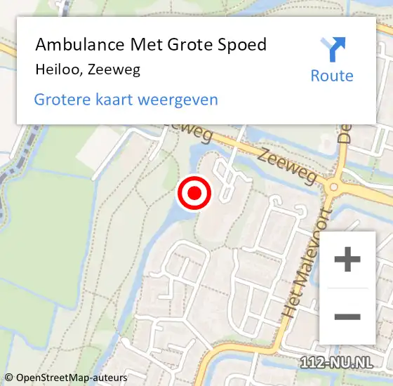 Locatie op kaart van de 112 melding: Ambulance Met Grote Spoed Naar Heiloo, Zeeweg op 29 november 2023 16:08