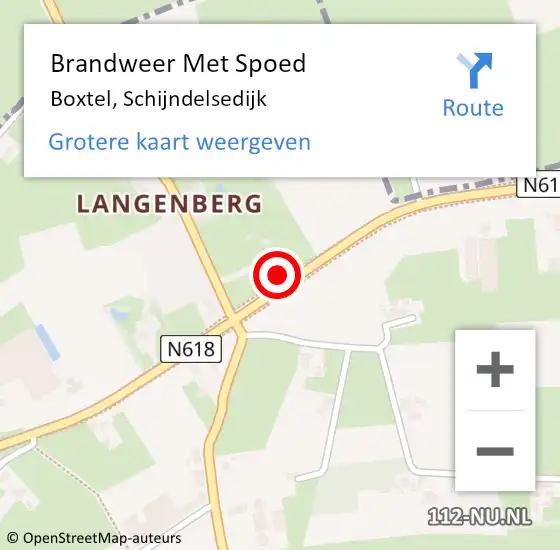 Locatie op kaart van de 112 melding: Brandweer Met Spoed Naar Boxtel, Schijndelsedijk op 29 november 2023 16:42