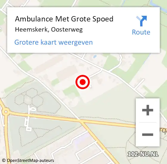 Locatie op kaart van de 112 melding: Ambulance Met Grote Spoed Naar Heemskerk, Oosterweg op 29 november 2023 16:56
