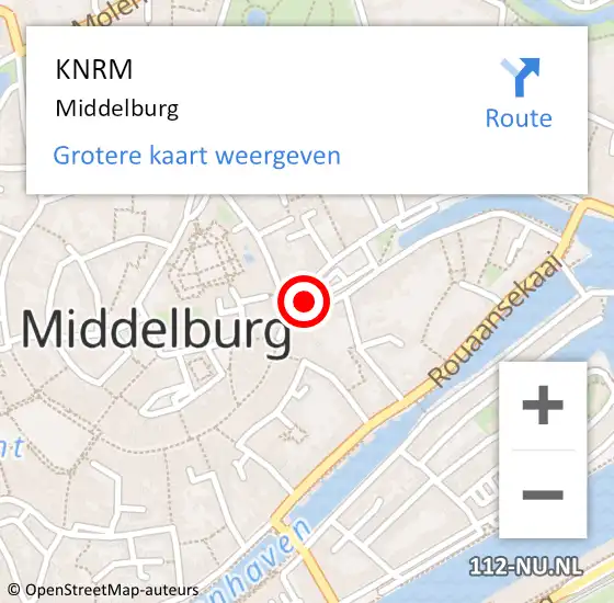 Locatie op kaart van de 112 melding: KNRM Middelburg op 16 september 2014 20:40
