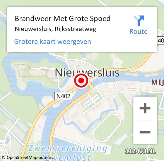 Locatie op kaart van de 112 melding: Brandweer Met Grote Spoed Naar Nieuwersluis, Rijksstraatweg op 29 november 2023 18:57