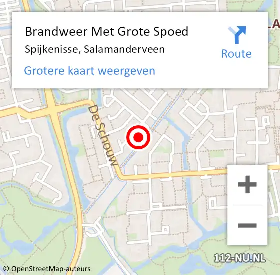 Locatie op kaart van de 112 melding: Brandweer Met Grote Spoed Naar Spijkenisse, Salamanderveen op 29 november 2023 20:32