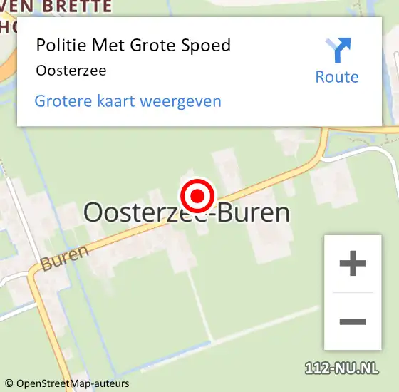 Locatie op kaart van de 112 melding: Politie Met Grote Spoed Naar Oosterzee op 29 november 2023 21:42