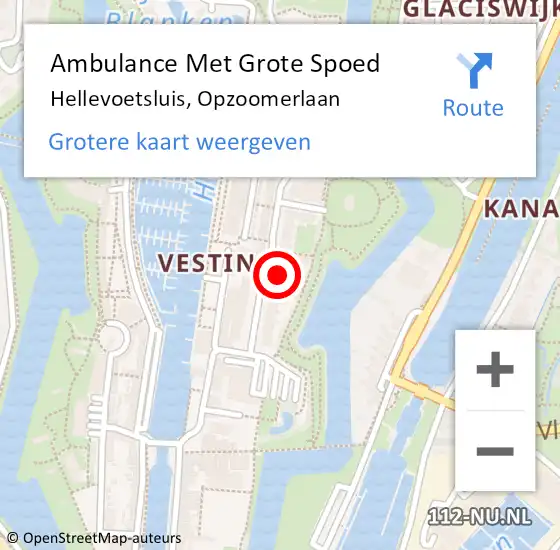 Locatie op kaart van de 112 melding: Ambulance Met Grote Spoed Naar Hellevoetsluis, Opzoomerlaan op 30 november 2023 05:13