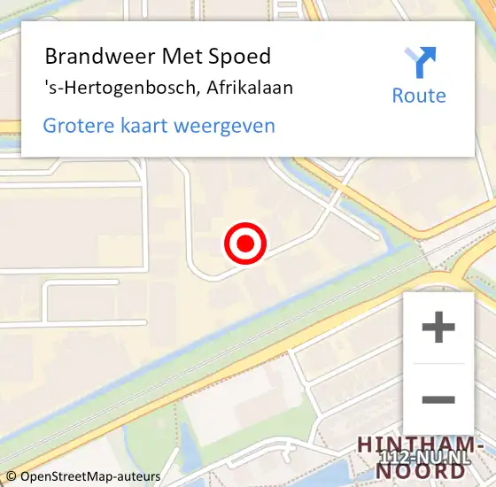 Locatie op kaart van de 112 melding: Brandweer Met Spoed Naar 's-Hertogenbosch, Afrikalaan op 30 november 2023 08:15