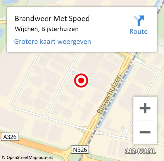 Locatie op kaart van de 112 melding: Brandweer Met Spoed Naar Wijchen, Bijsterhuizen op 30 november 2023 08:49