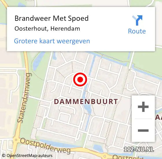 Locatie op kaart van de 112 melding: Brandweer Met Spoed Naar Oosterhout, Herendam op 30 november 2023 08:51
