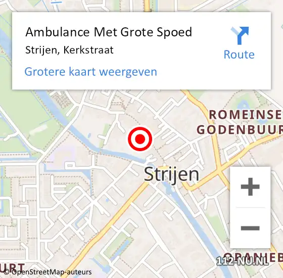 Locatie op kaart van de 112 melding: Ambulance Met Grote Spoed Naar Strijen, Kerkstraat op 30 november 2023 11:18