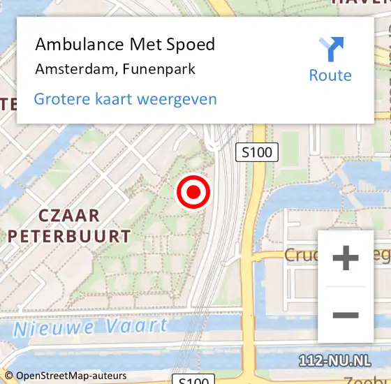 Locatie op kaart van de 112 melding: Ambulance Met Spoed Naar Amsterdam, Funenpark op 30 november 2023 13:13