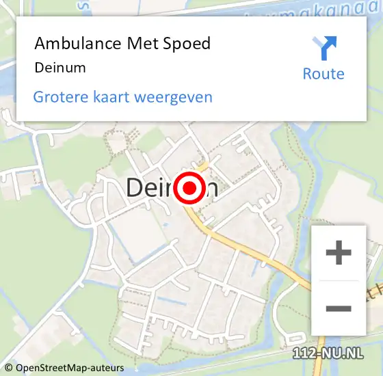 Locatie op kaart van de 112 melding: Ambulance Met Spoed Naar Deinum op 30 november 2023 14:24