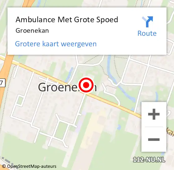 Locatie op kaart van de 112 melding: Ambulance Met Grote Spoed Naar Groenekan op 30 november 2023 16:33