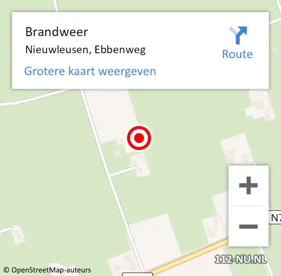 Locatie op kaart van de 112 melding: Brandweer Nieuwleusen, Ebbenweg op 30 november 2023 16:42