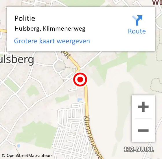 Locatie op kaart van de 112 melding: Politie Hulsberg, Klimmenerweg op 30 november 2023 18:13