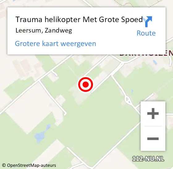 Locatie op kaart van de 112 melding: Trauma helikopter Met Grote Spoed Naar Leersum, Zandweg op 30 november 2023 22:09