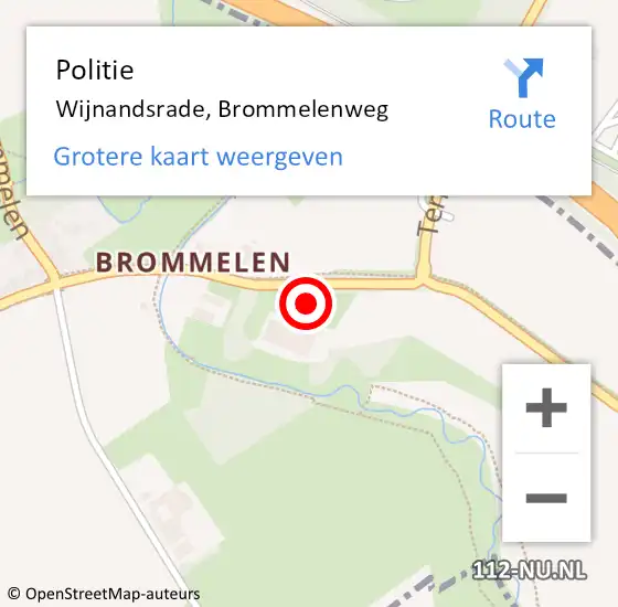 Locatie op kaart van de 112 melding: Politie Wijnandsrade, Brommelenweg op 30 november 2023 23:29