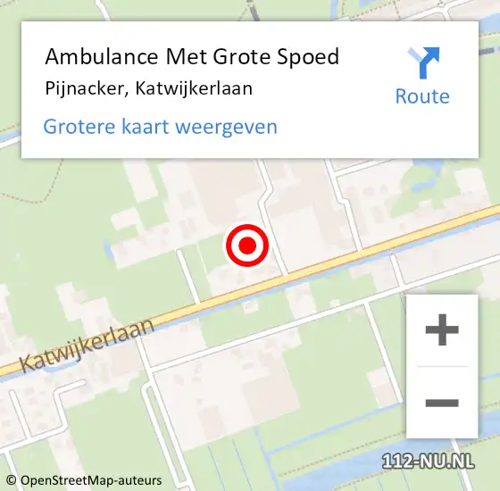 Locatie op kaart van de 112 melding: Ambulance Met Grote Spoed Naar Pijnacker, Katwijkerlaan op 1 december 2023 01:36