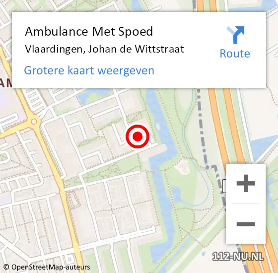 Locatie op kaart van de 112 melding: Ambulance Met Spoed Naar Vlaardingen, Johan de Wittstraat op 1 december 2023 02:43