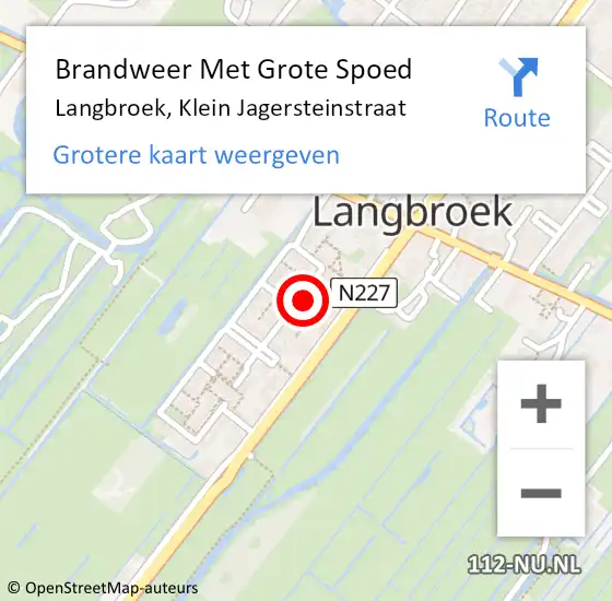 Locatie op kaart van de 112 melding: Brandweer Met Grote Spoed Naar Langbroek, Klein Jagersteinstraat op 1 december 2023 07:59