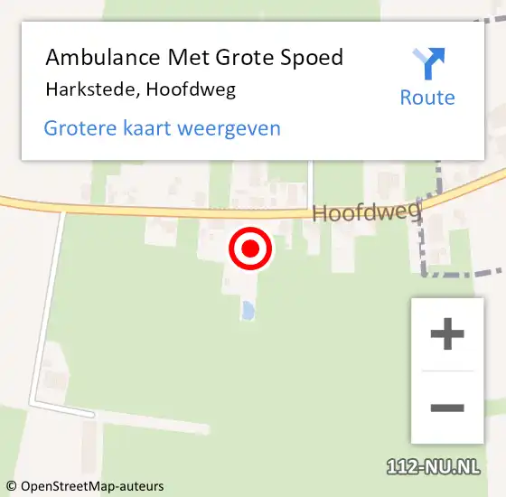 Locatie op kaart van de 112 melding: Ambulance Met Grote Spoed Naar Harkstede, Hoofdweg op 1 december 2023 11:00