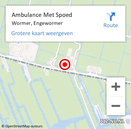 Locatie op kaart van de 112 melding: Ambulance Met Spoed Naar Wormer, Engewormer op 1 december 2023 12:47