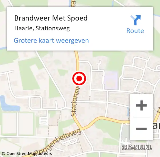 Locatie op kaart van de 112 melding: Brandweer Met Spoed Naar Haarle, Stationsweg op 1 december 2023 13:39