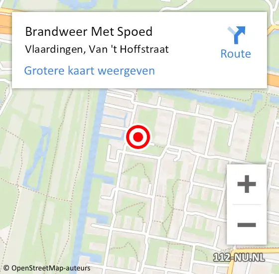 Locatie op kaart van de 112 melding: Brandweer Met Spoed Naar Vlaardingen, Van 't Hoffstraat op 1 december 2023 16:13