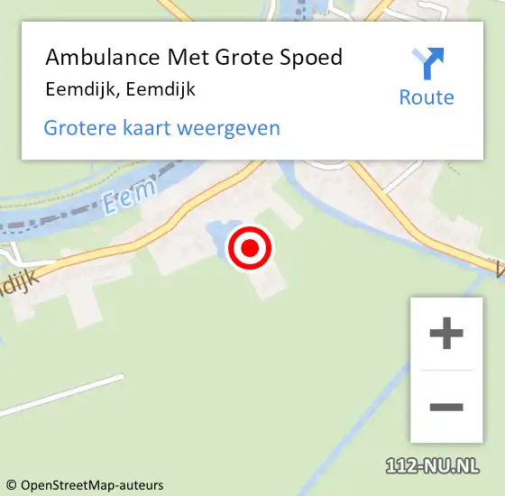 Locatie op kaart van de 112 melding: Ambulance Met Grote Spoed Naar Eemdijk, Eemdijk op 1 december 2023 16:28