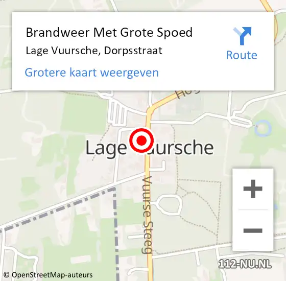 Locatie op kaart van de 112 melding: Brandweer Met Grote Spoed Naar Lage Vuursche, Dorpsstraat op 1 december 2023 17:54