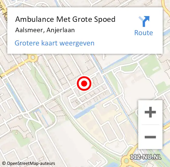 Locatie op kaart van de 112 melding: Ambulance Met Grote Spoed Naar Aalsmeer, Anjerlaan op 2 december 2023 00:00