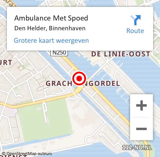 Locatie op kaart van de 112 melding: Ambulance Met Spoed Naar Den Helder, Binnenhaven op 2 december 2023 00:37