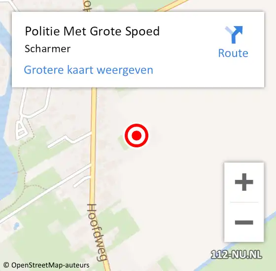 Locatie op kaart van de 112 melding: Politie Met Grote Spoed Naar Scharmer op 2 december 2023 01:27