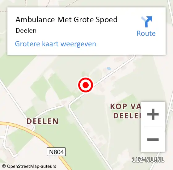 Locatie op kaart van de 112 melding: Ambulance Met Grote Spoed Naar Deelen op 2 december 2023 04:09