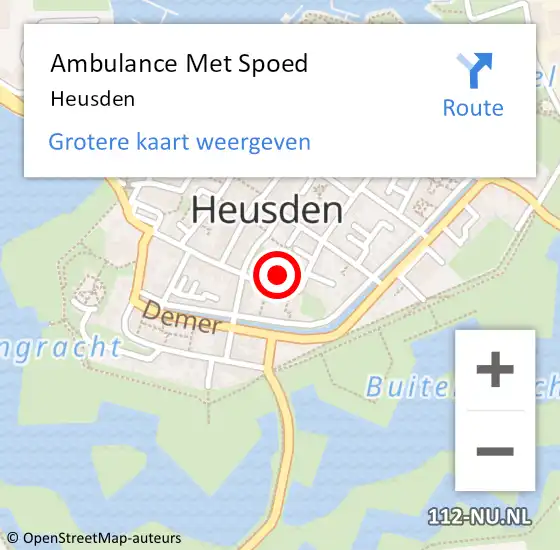 Locatie op kaart van de 112 melding: Ambulance Met Spoed Naar Heusden op 2 december 2023 08:49