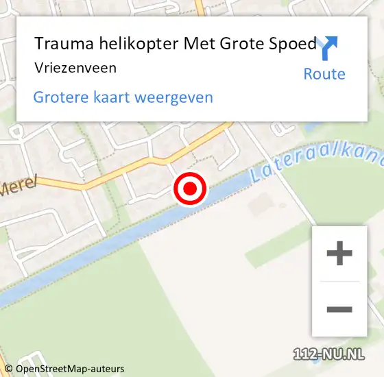 Locatie op kaart van de 112 melding: Trauma helikopter Met Grote Spoed Naar Vriezenveen op 2 december 2023 09:17