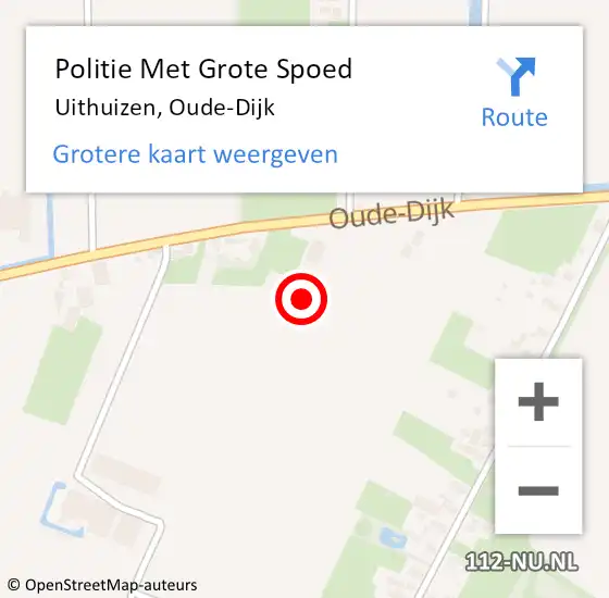 Locatie op kaart van de 112 melding: Politie Met Grote Spoed Naar Uithuizen, Oude-Dijk op 2 december 2023 10:37