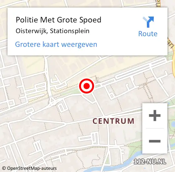 Locatie op kaart van de 112 melding: Politie Met Grote Spoed Naar Oisterwijk, Stationsplein op 2 december 2023 11:40