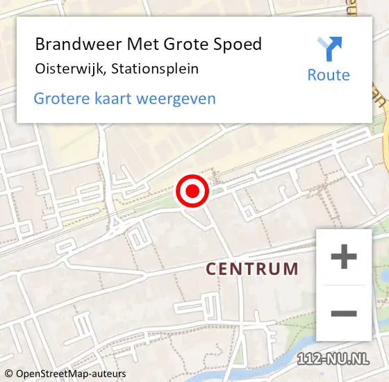 Locatie op kaart van de 112 melding: Brandweer Met Grote Spoed Naar Oisterwijk, Stationsplein op 2 december 2023 11:41