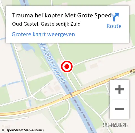 Locatie op kaart van de 112 melding: Trauma helikopter Met Grote Spoed Naar Oud Gastel, Gastelsedijk Zuid op 2 december 2023 13:34