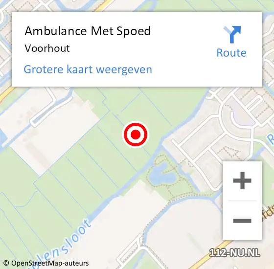 Locatie op kaart van de 112 melding: Ambulance Met Spoed Naar Voorhout op 2 december 2023 13:48