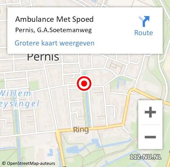 Locatie op kaart van de 112 melding: Ambulance Met Spoed Naar Pernis, G.A.Soetemanweg op 2 december 2023 13:54