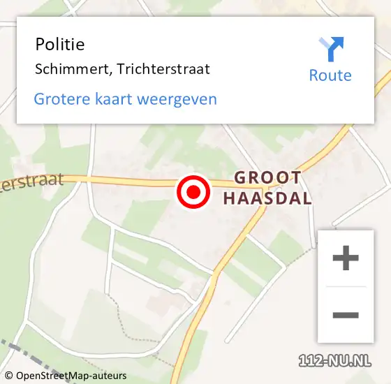 Locatie op kaart van de 112 melding: Politie Schimmert, Trichterstraat op 2 december 2023 14:51