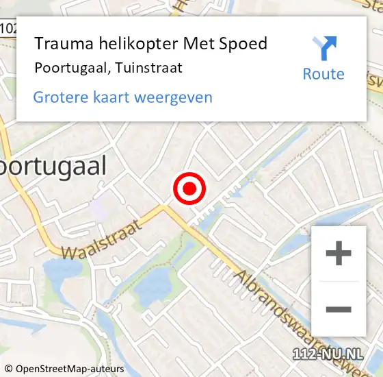 Locatie op kaart van de 112 melding: Trauma helikopter Met Spoed Naar Poortugaal, Tuinstraat op 2 december 2023 15:11