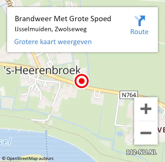 Locatie op kaart van de 112 melding: Brandweer Met Grote Spoed Naar IJsselmuiden, Zwolseweg op 2 december 2023 17:00
